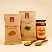 Набор для детокса: мед, ним, куркума, Иша Лайф; Daily Detox: Neem, Turmeric, Himalayan Honey, Isha Life